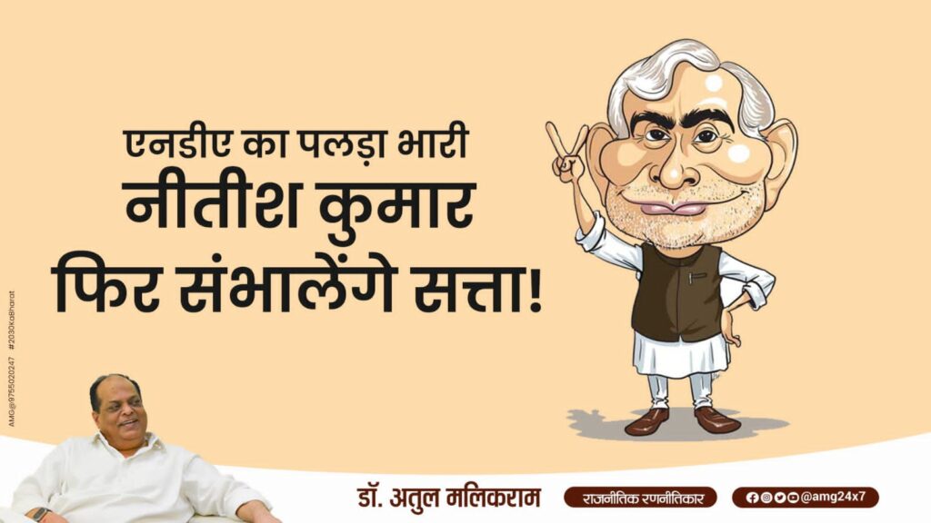 बिहार चुनाव 2025: एनडीए का पलड़ा भारी, नीतीश कुमार फिर संभालेंगे सत्ता! - डॉ अतुल मलिकराम (राजनीतिक रणनीतिकार)
