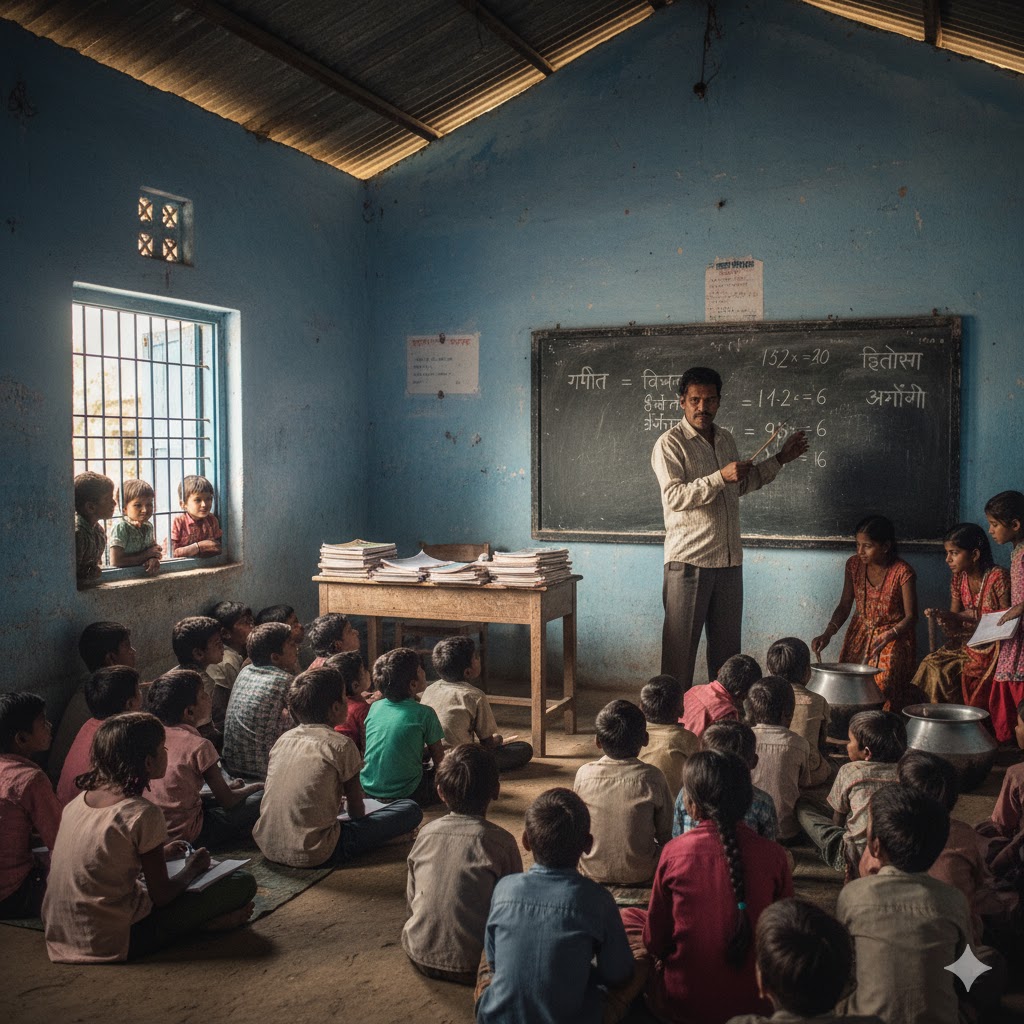 एक लाख एकल शिक्षक स्कूलों की त्रासदी से त्रस्त शिक्षातंत्र