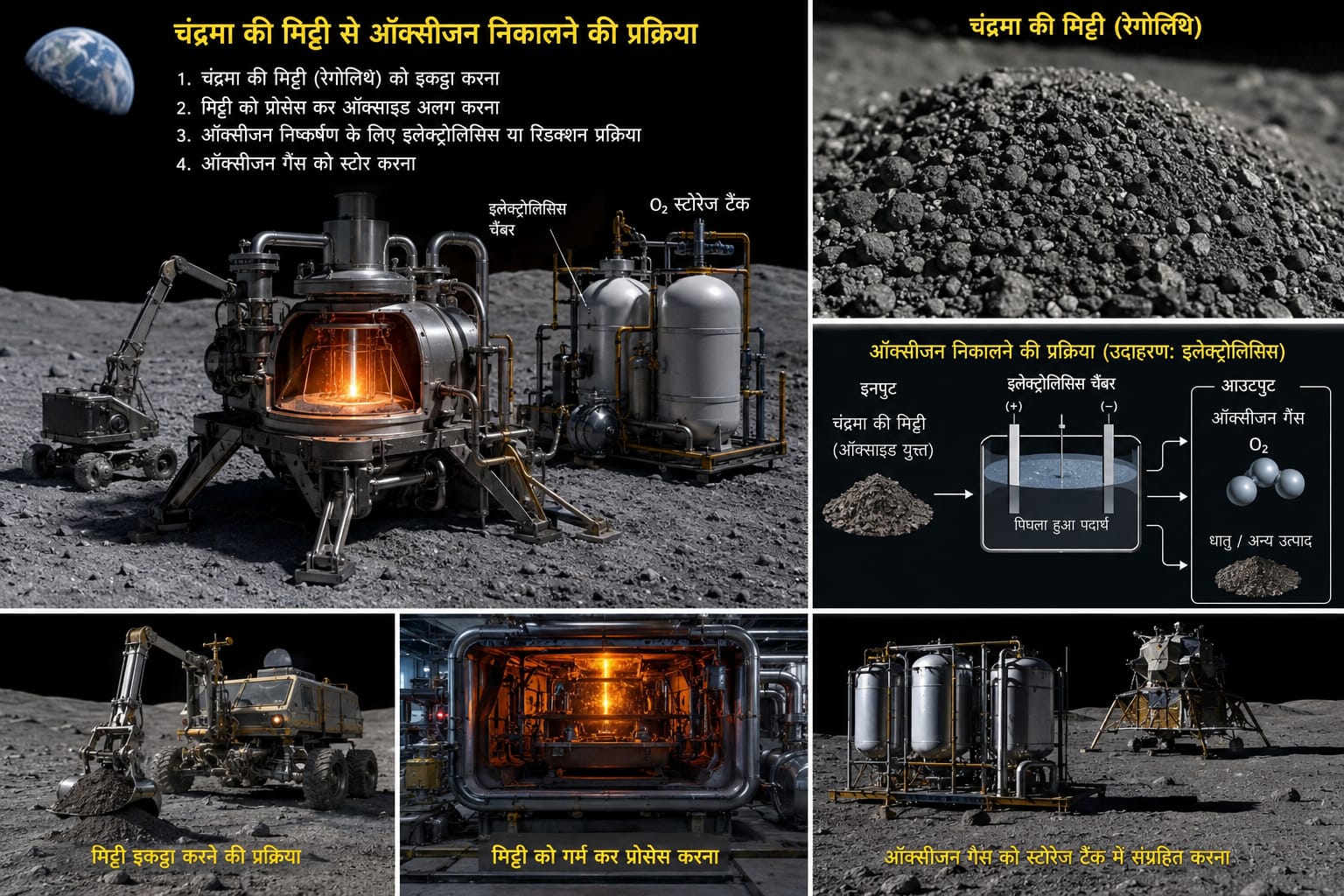 चंद्रमा की मिट्टी से ऑक्सीजन प्राप्त करने की अवधारणा क्रांतिकारी